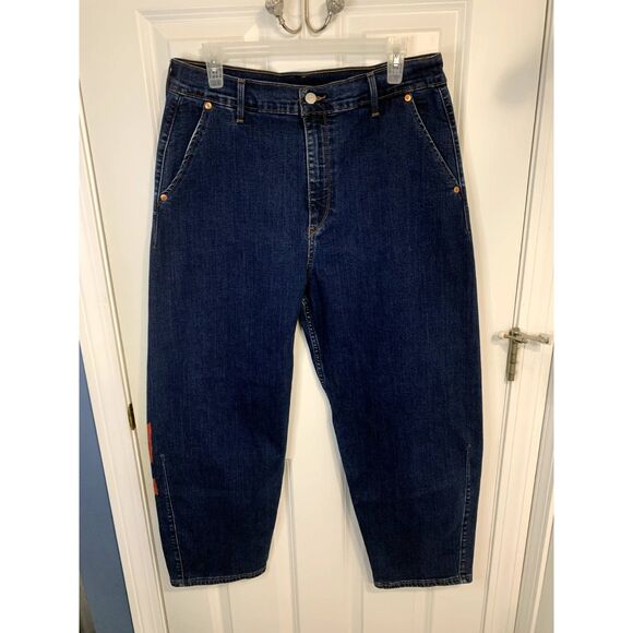 Levi's Engineered Jeans Red Tab LeJ Balloon Leg Tapered Painted Jeans  W32xL26 - Picture 1 of 10